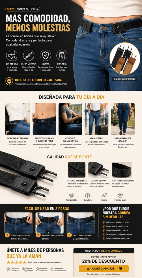 FlexiFit™ "CORREA SIN HEBILLA"(Pídelo en marrón y negro)